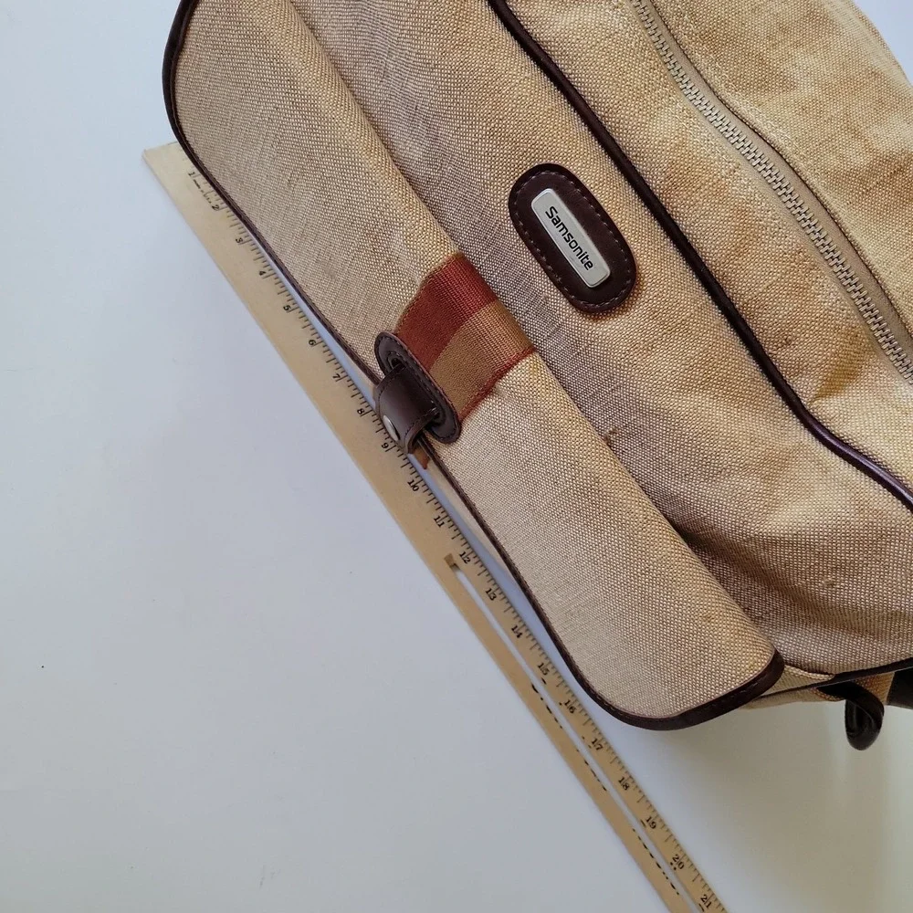 Vintage Samsonite Scamps Club Linen Canvas Duffle Bag Overnight Travel Retro